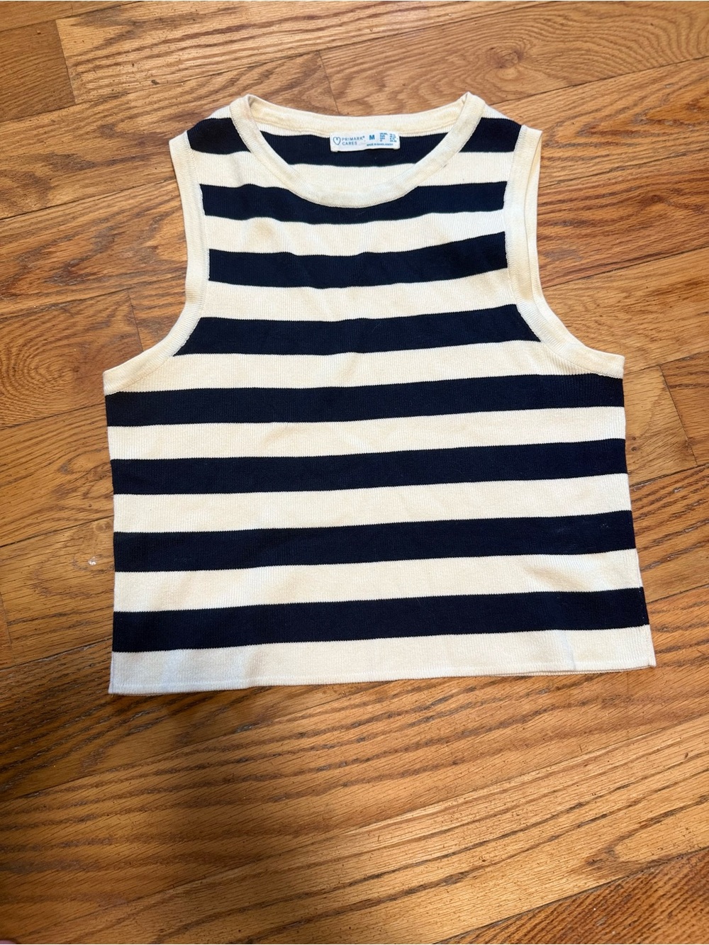 Primark Navy and Cream Striped Tank